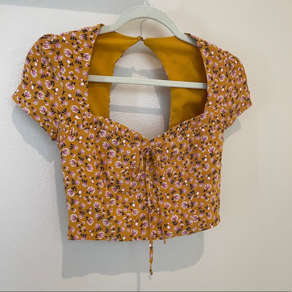 Yellow Floral Sweetheart Top